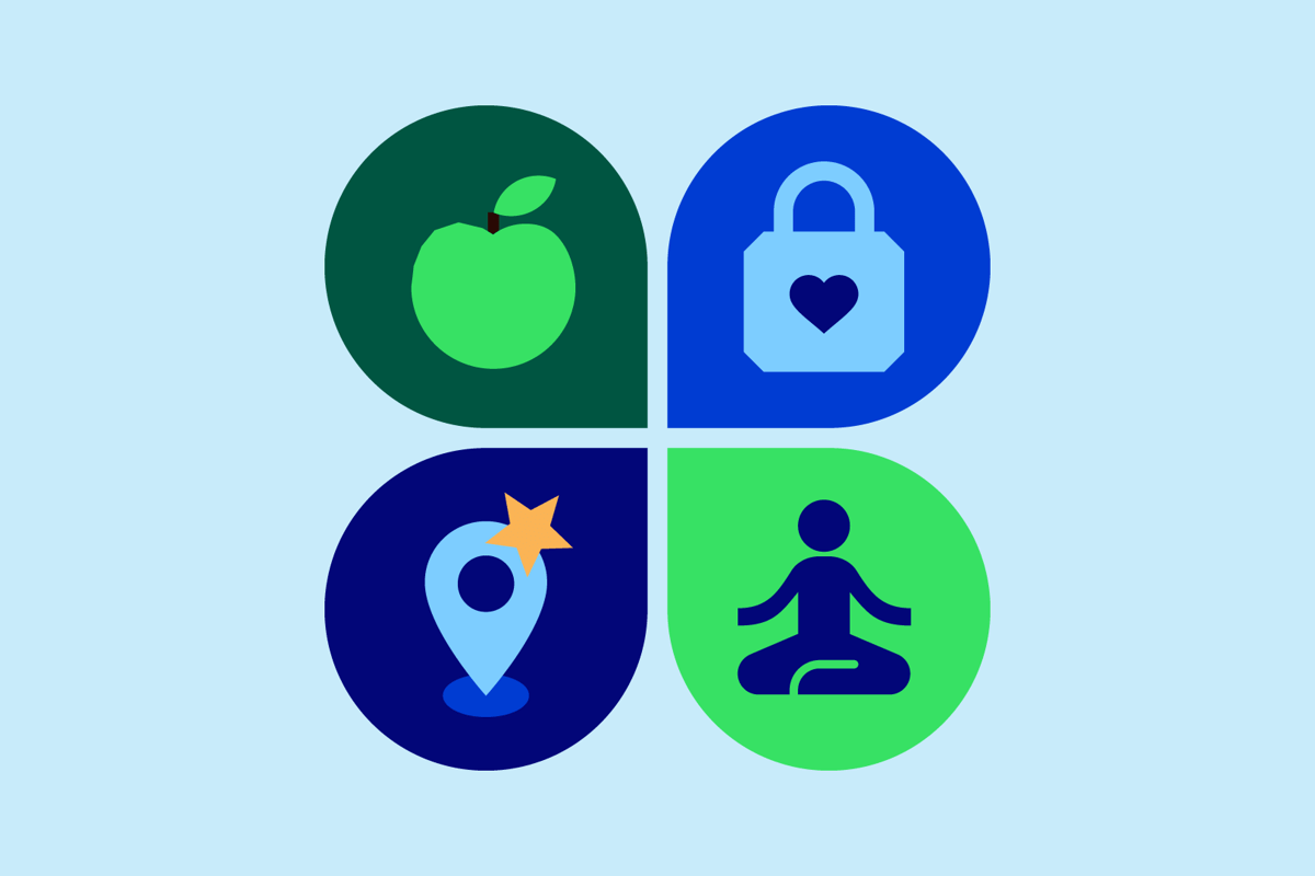 Illustration som visar förmåner för anställda hos Afa Försäkring