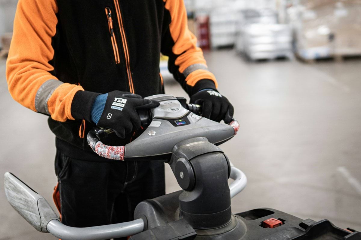 a person using a machine
