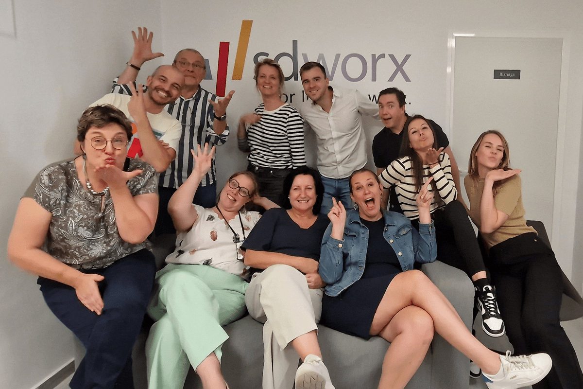 Group photo of SD Worx colleagues