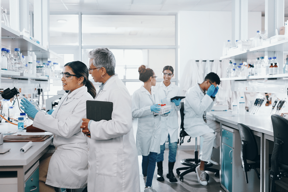 People working in a lab