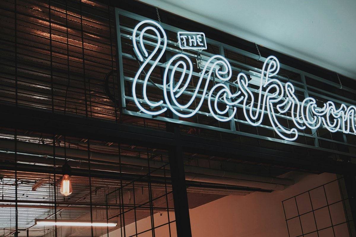 The Workroom shop signage