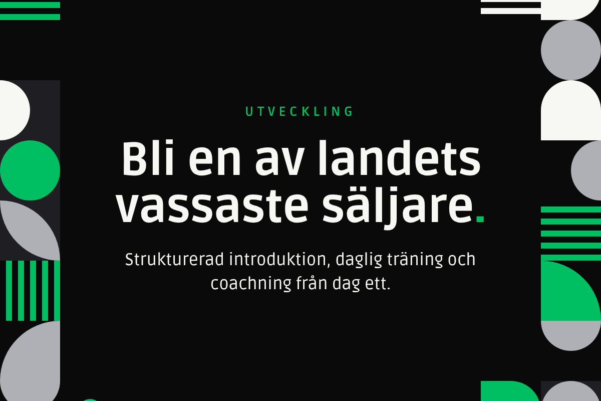 Bli en av landets vassaste säljare – strukturerad introduktion, daglig träning och coachning hos IVORY