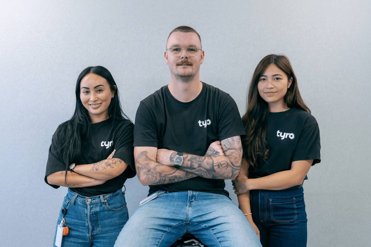 Image of Tyro's Talent Team infront of a blank wall