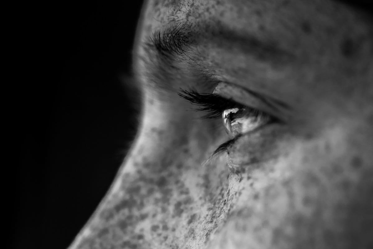 grayscale photo of man face