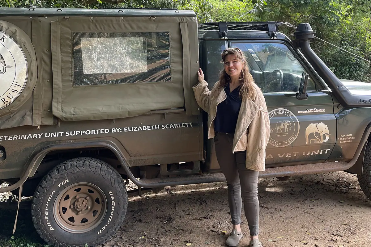 Elizabeth Scarlett team member with conservation vehicle