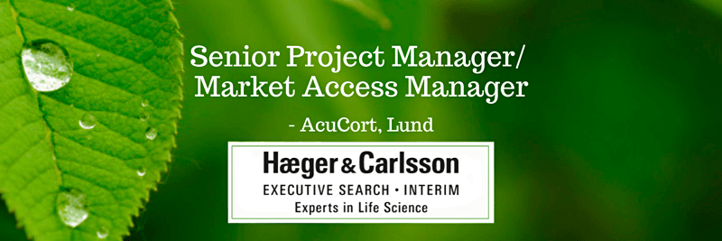 Senior Project Manager/ Market Access Manager – AcuCort, Lund image