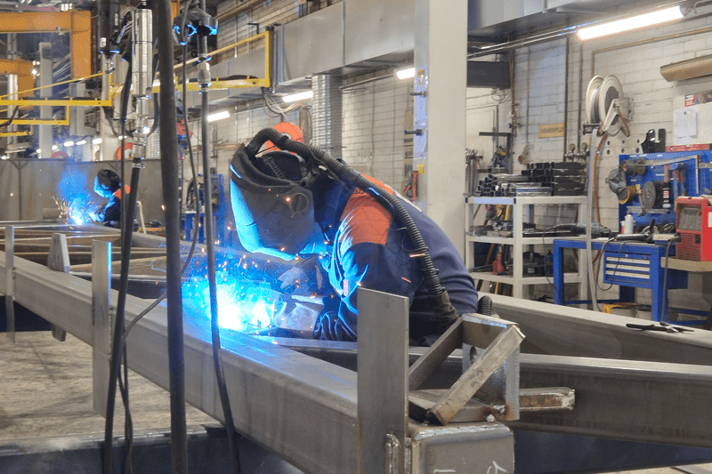 Welders working on steel structures