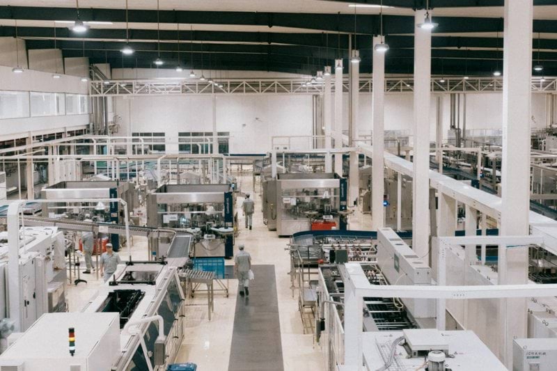 a factory filled with lots of machines and equipment