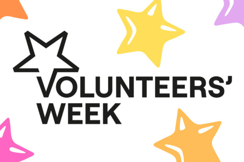 Volunteers' Week logo surrounded by colourful stars