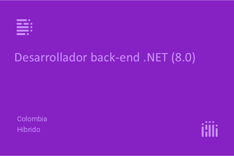 Desarrollador back-end .NET (8.0) image