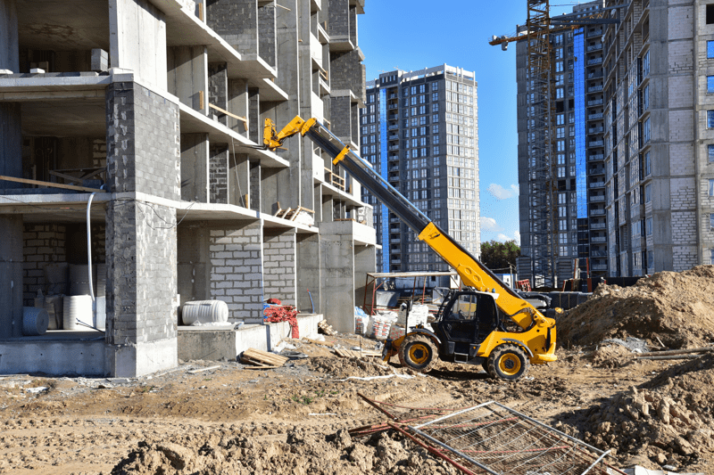 Telescopic forklift driver image