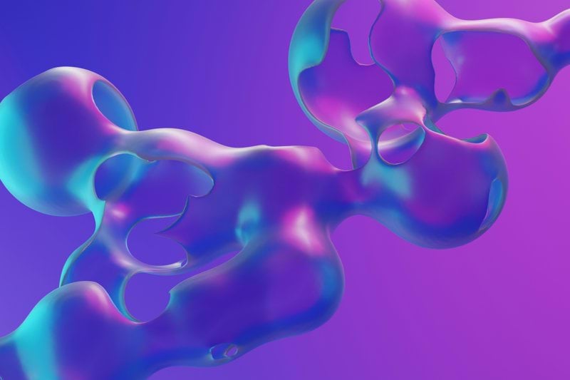 a 3d image of a blue and pink object