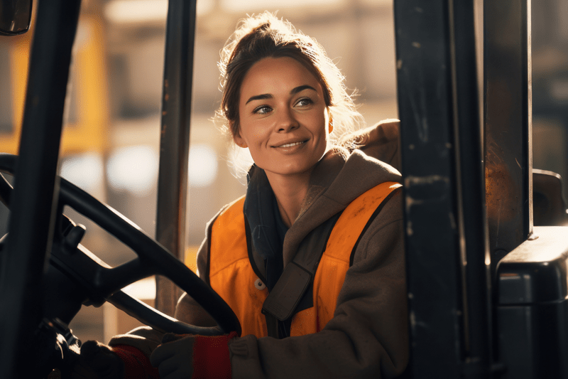 Truckförare/lagerarbetare som gillar ordning och reda image