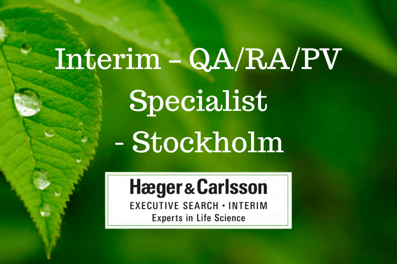 Interim - QA/RA/PV Specialist, Stockholm image