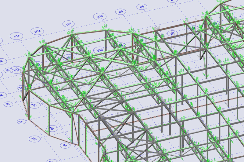 Automated truss joint calculation method in SCIA Engineer at Nordec.