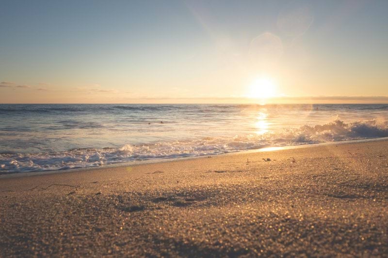 photography of seashore during sunset