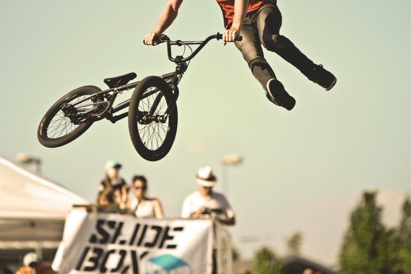 person doing BMX tricks