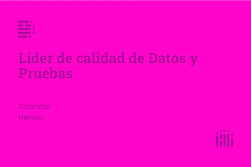 Líder de Calidad de Datos y Pruebas. image