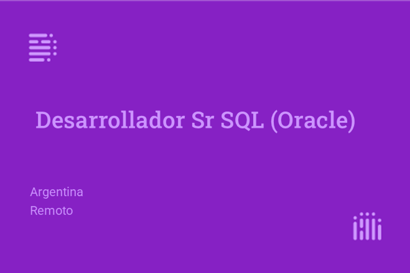 Desarrollador Sr PostgreSQL. image