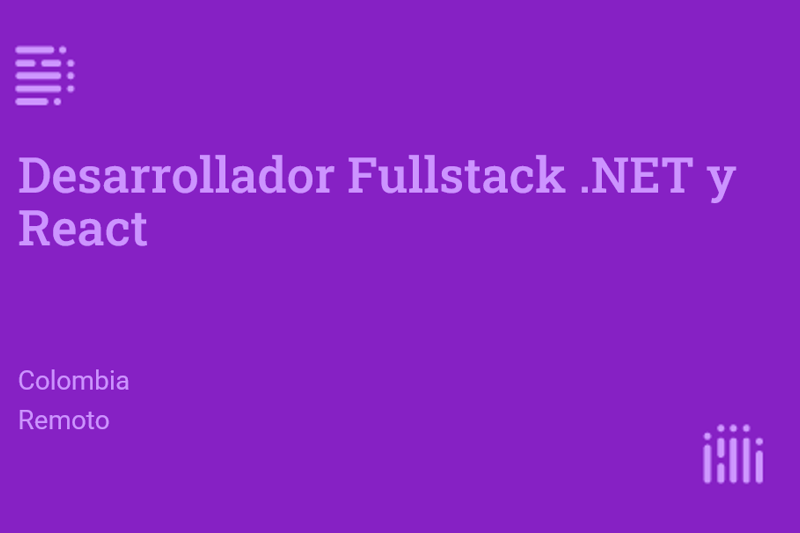 Desarrollador full stack .NET y React image