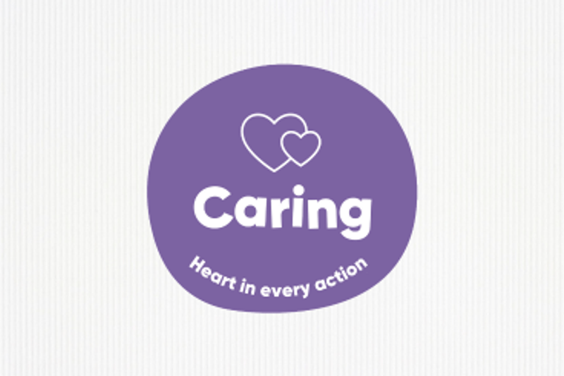 Logo for the company value "Caring"