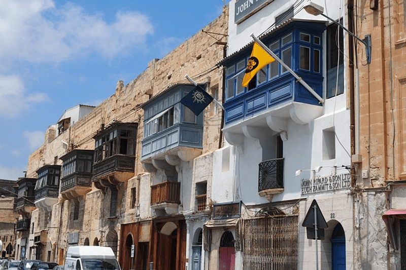 A row of traditional Maltese houses, complete with Balconies in Ta' Xbiexin 