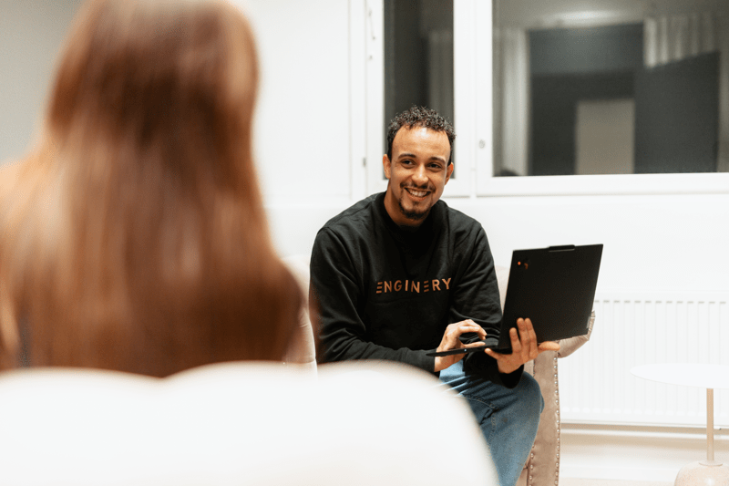Engineer doing interview with candidate