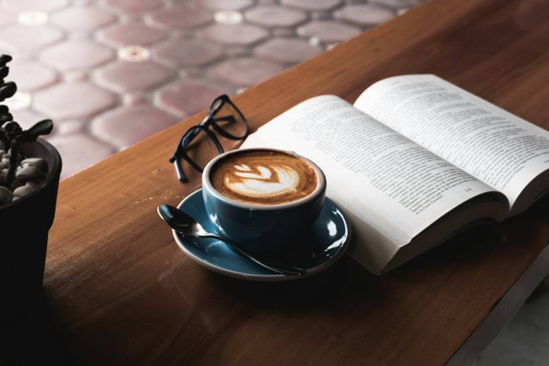 cafe latte on table