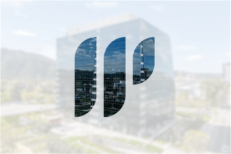 Blurred image of MPS LA Office with the logo set on top showing a crisp cut-out of the building.