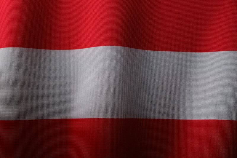 a close up of a red and white striped fabric