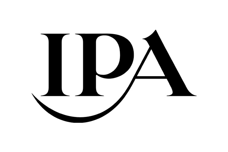 IPA logo with stylized black serif lettering and a sweeping curved line under the letters.
