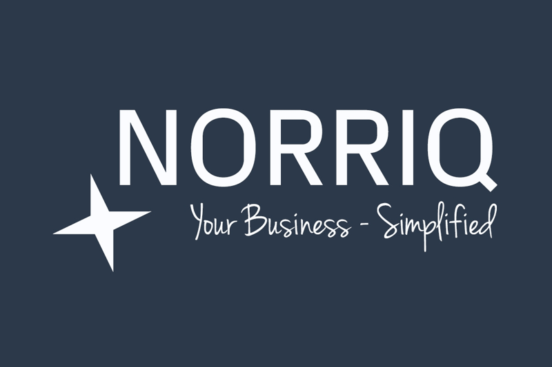 NORRIQ logo dark blue background
