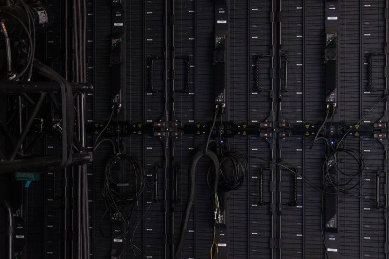 a close-up of a server room