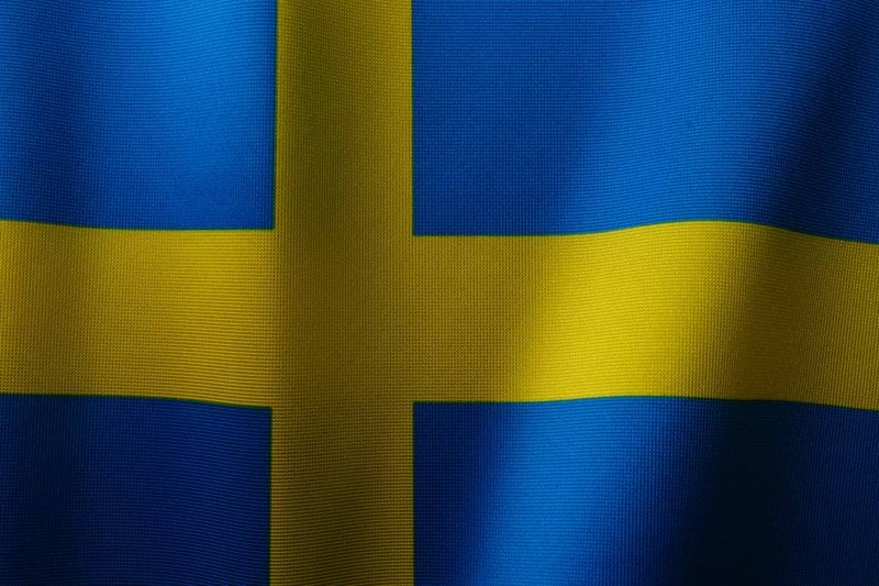 a close up of the flag of sweden