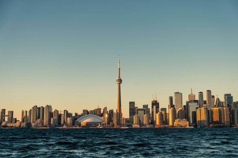 a view of a city skyline from a body of water