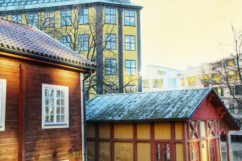 a couple of buildings that are next to each other
