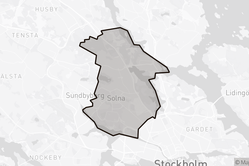 Kartbild över Solna