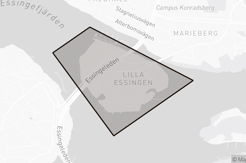 Kartbild över lilla essingen