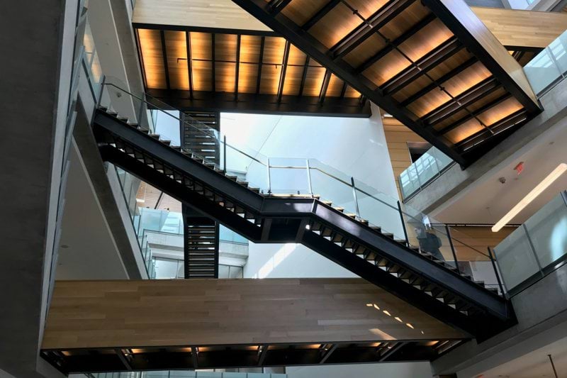 closeup photo of escalator