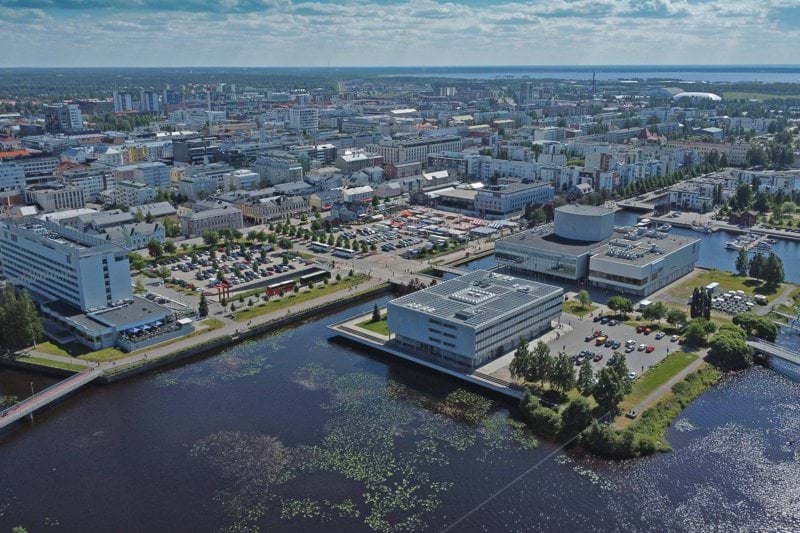 a city with a river running through it