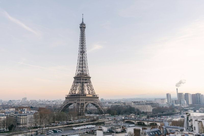 the eiffel tower towering over the city of paris