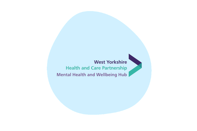 Blue circle with the West Yorkshire Health and Care Partnership logo