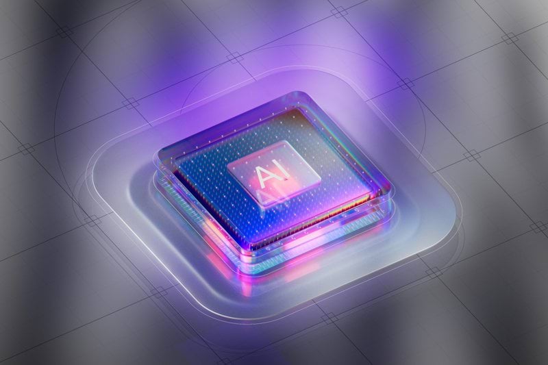 A square object with a purple light coming out of it