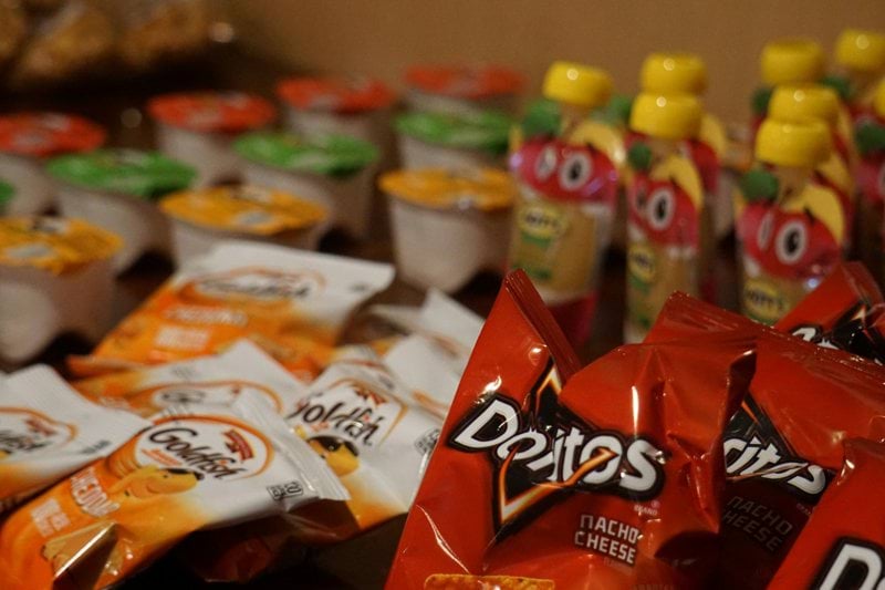 orange and white plastic pack