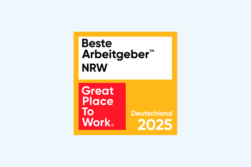 Siegel für beste Arbeitgeber NRW von Great Place to Work für prismat