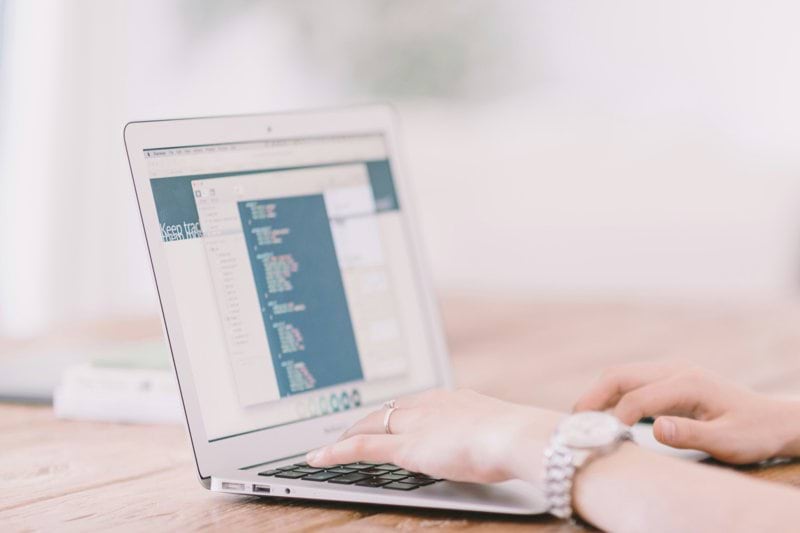 person using a laptop