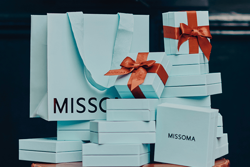 missoma blue gift boxes