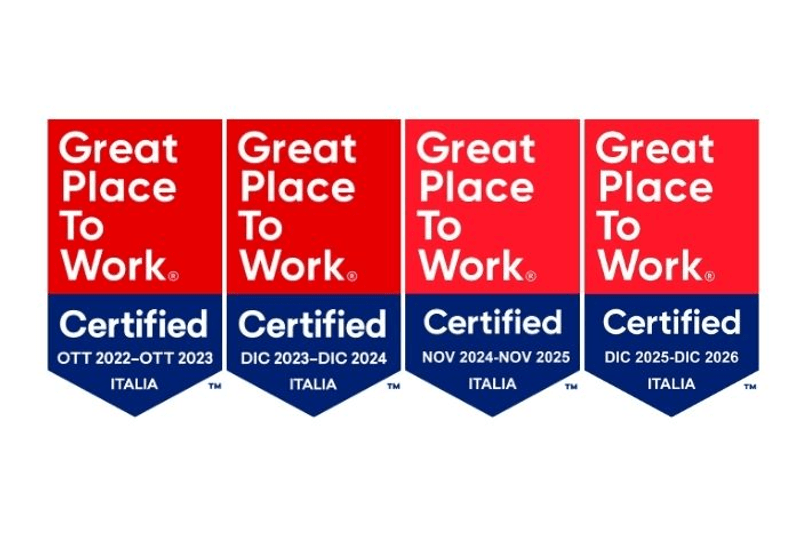 Loghi certificazione Great Place To Work dal 2022 al 2026