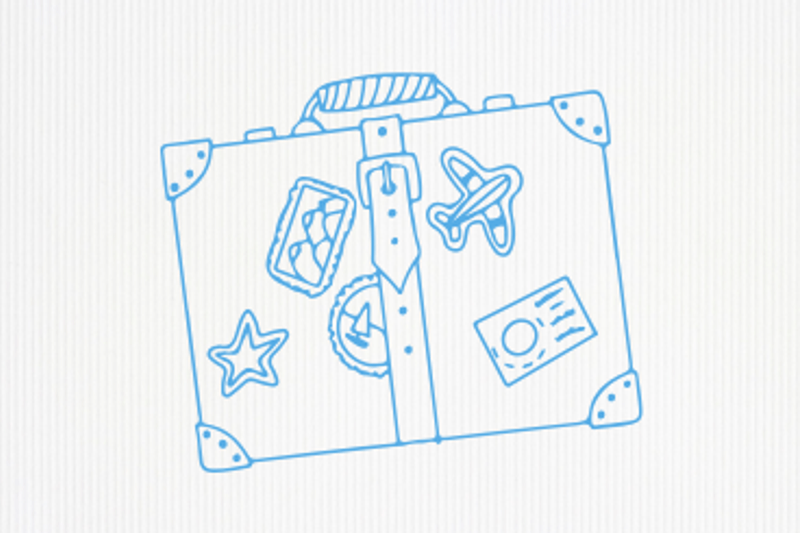 Suitcase icon, referencing The Works 'holidays' benefit