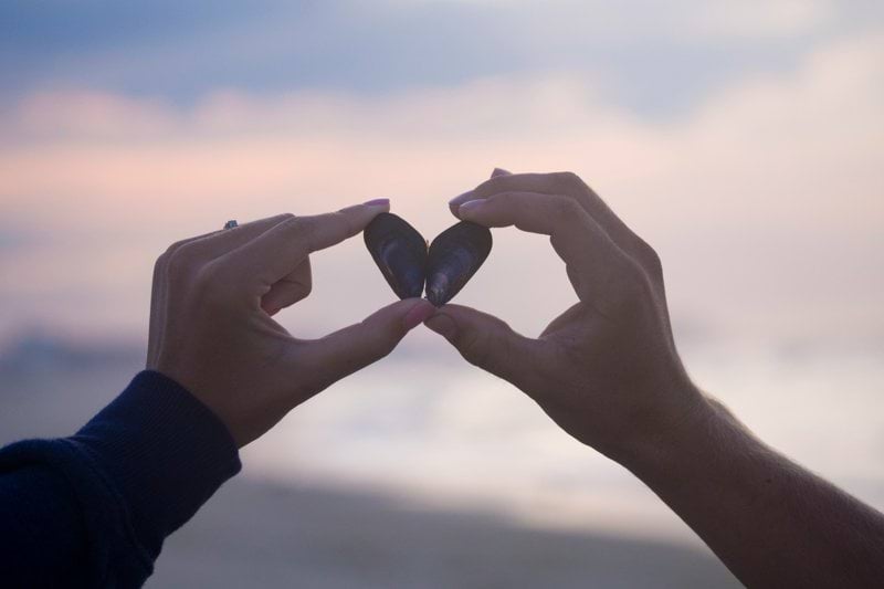 person holding black stones